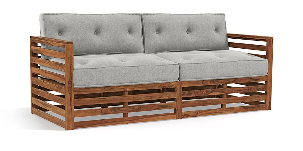 Raymond Wooden Sofa - Teak Finish (Vapour Grey)